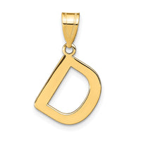 14k Polished Bubble Letter D Initial Pendant-YC1441D