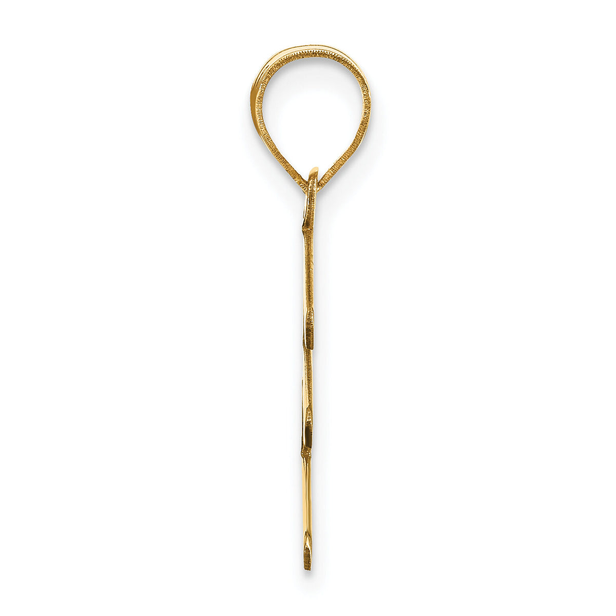 14k Polished Bubble Letter E Initial Pendant-YC1441E