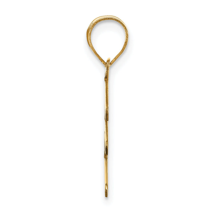 14k Polished Bubble Letter E Initial Pendant-YC1441E