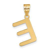 14k Polished Bubble Letter E Initial Pendant-YC1441E