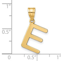 14k Polished Bubble Letter E Initial Pendant-YC1441E