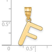 14k Polished Bubble Letter F Initial Pendant-YC1441F
