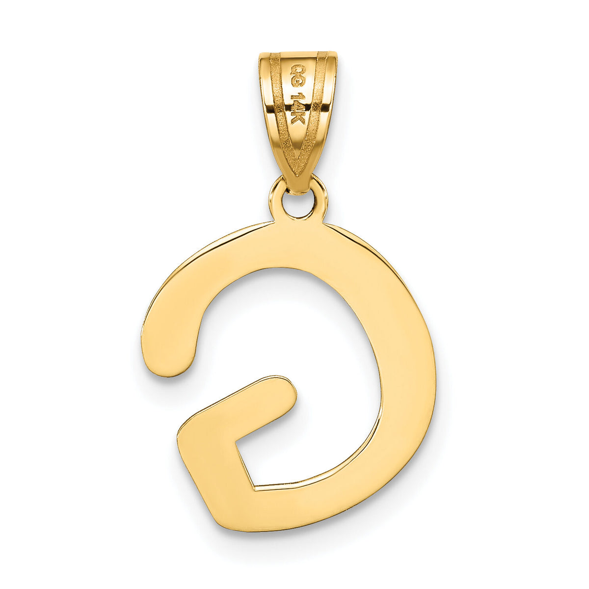 14k Polished Bubble Letter G Initial Pendant-YC1441G