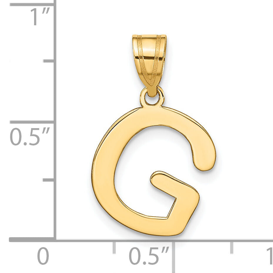 14k Polished Bubble Letter G Initial Pendant-YC1441G