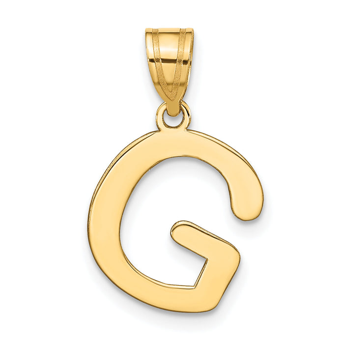 14k Polished Bubble Letter G Initial Pendant-YC1441G