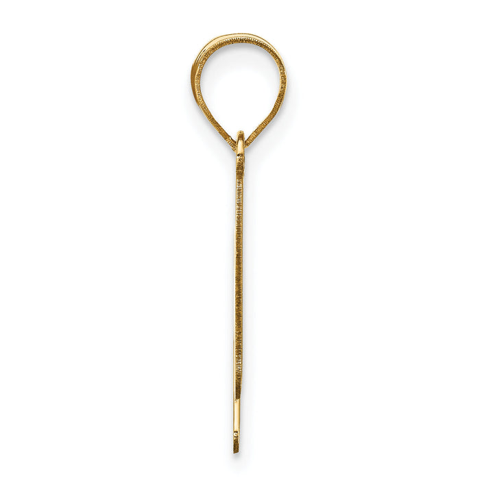 14k Polished Bubble Letter H Initial Pendant-YC1441H