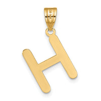 14k Polished Bubble Letter H Initial Pendant-YC1441H