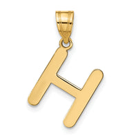14k Polished Bubble Letter H Initial Pendant-YC1441H