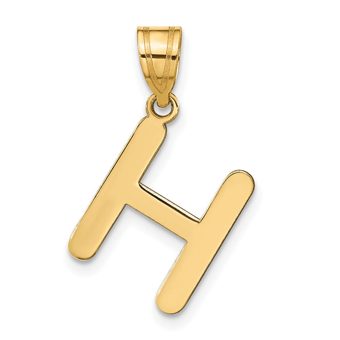 14k Polished Bubble Letter H Initial Pendant-YC1441H