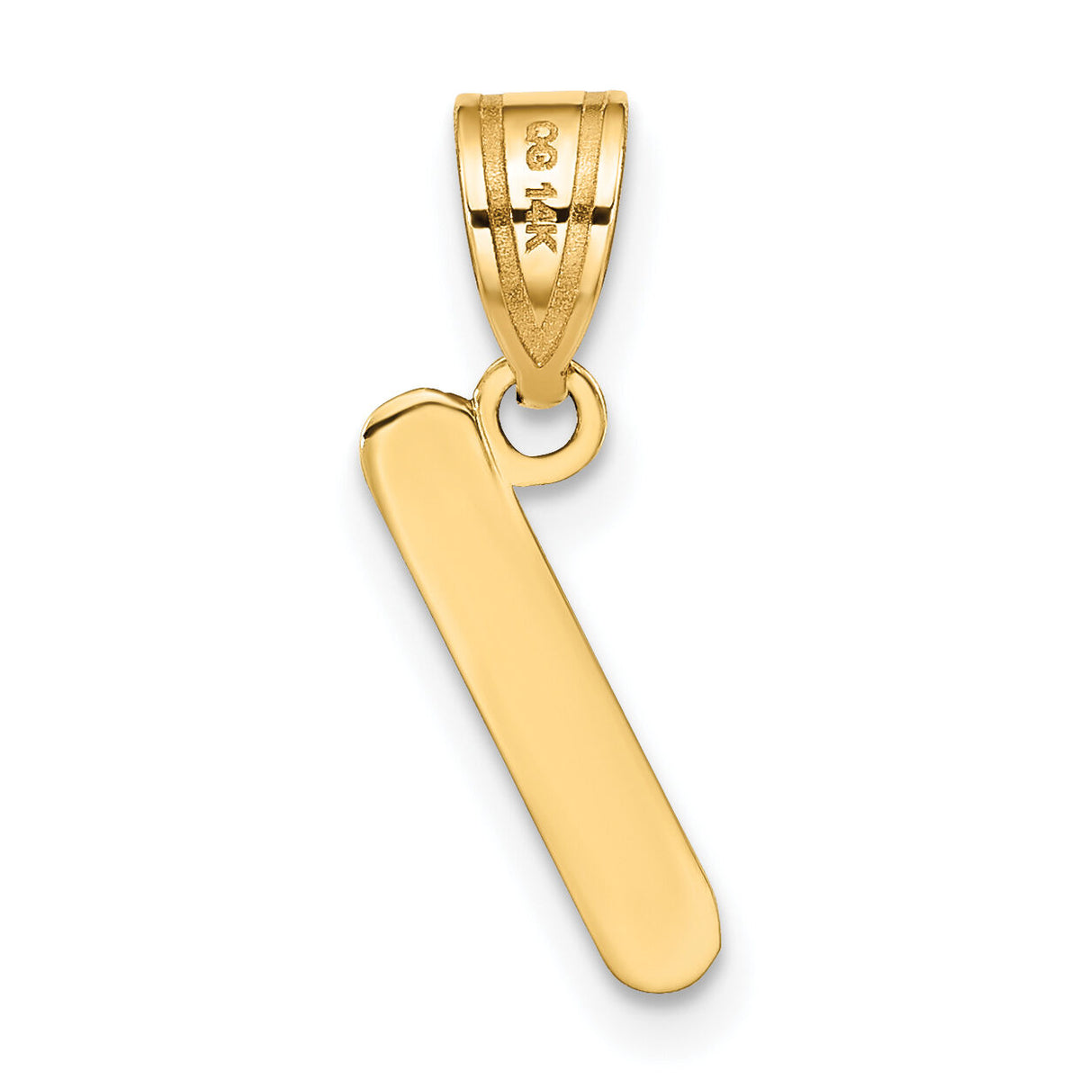 14k Polished Bubble Letter I Initial Pendant-YC1441I