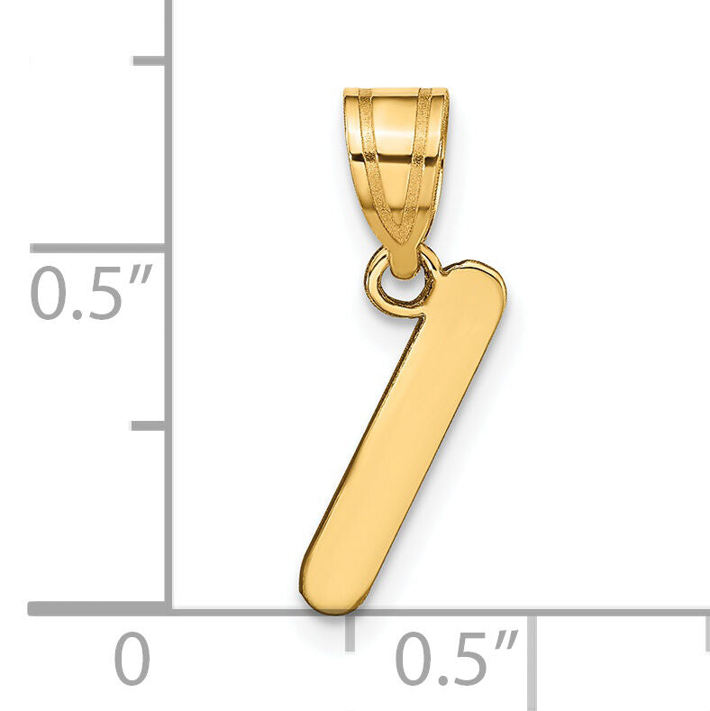 14k Polished Bubble Letter I Initial Pendant-YC1441I