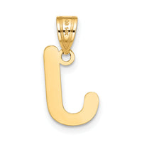 14k Polished Bubble Letter J Initial Pendant-YC1441J