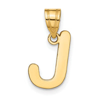 14k Polished Bubble Letter J Initial Pendant-YC1441J