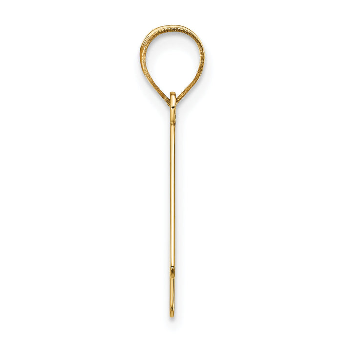 14k Polished Bubble Letter K Initial Pendant-YC1441K