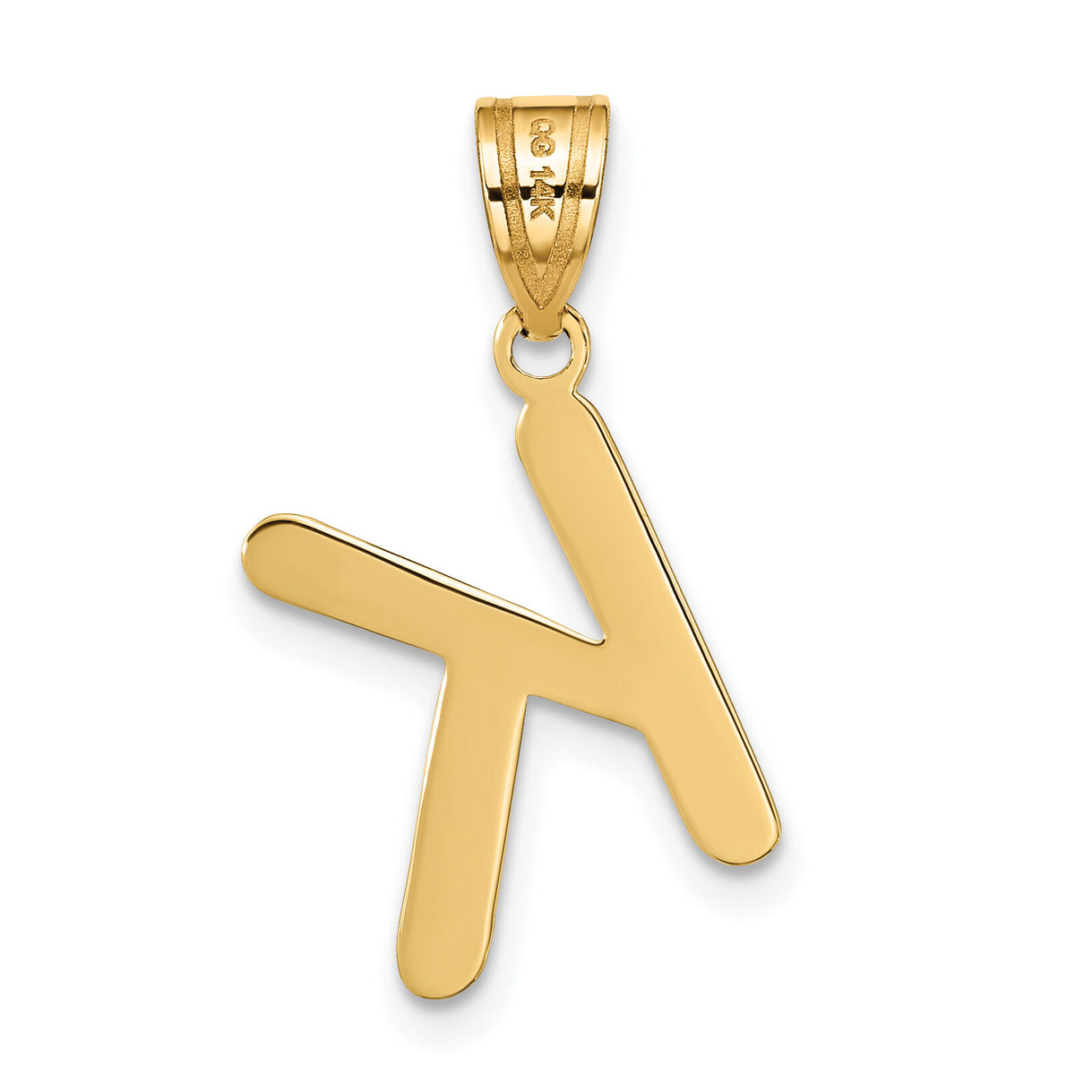14k Polished Bubble Letter K Initial Pendant-YC1441K