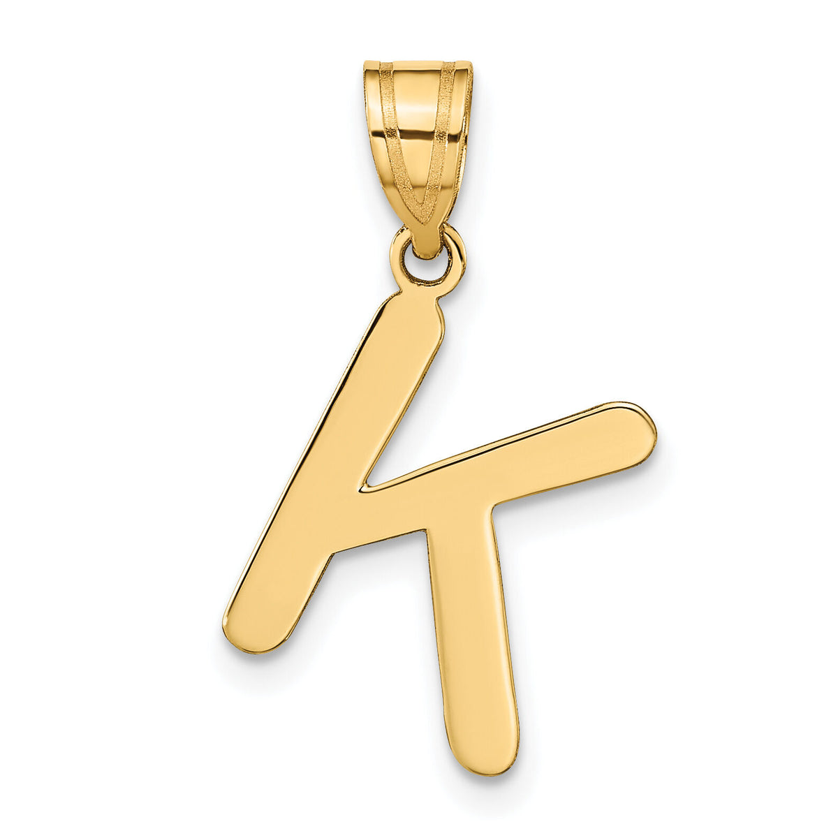 14k Polished Bubble Letter K Initial Pendant-YC1441K