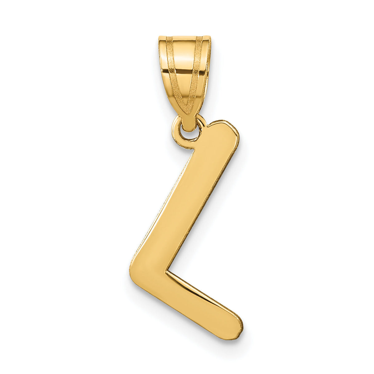 14k Polished Bubble Letter L Initial Pendant-YC1441L
