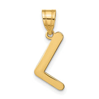 14k Polished Bubble Letter L Initial Pendant-YC1441L