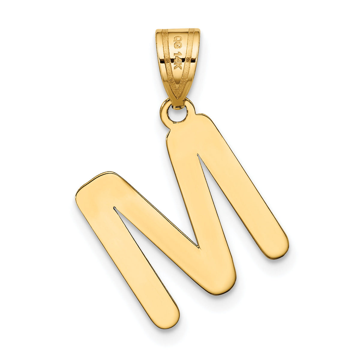 14k Polished Bubble Letter M Initial Pendant-YC1441M