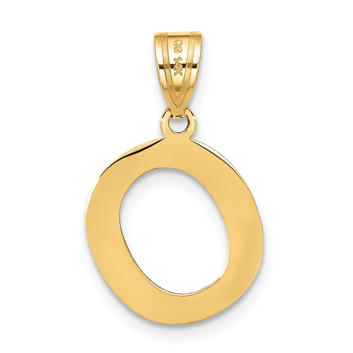 14k Polished Bubble Letter O Initial Pendant-YC1441O