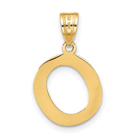 14k Polished Bubble Letter O Initial Pendant-YC1441O