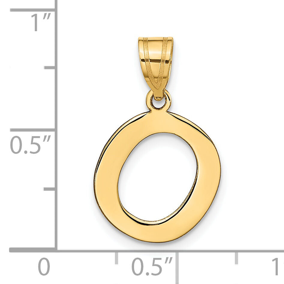 14k Polished Bubble Letter O Initial Pendant-YC1441O