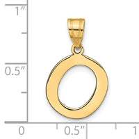 14k Polished Bubble Letter O Initial Pendant-YC1441O