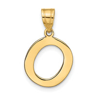 14k Polished Bubble Letter O Initial Pendant-YC1441O