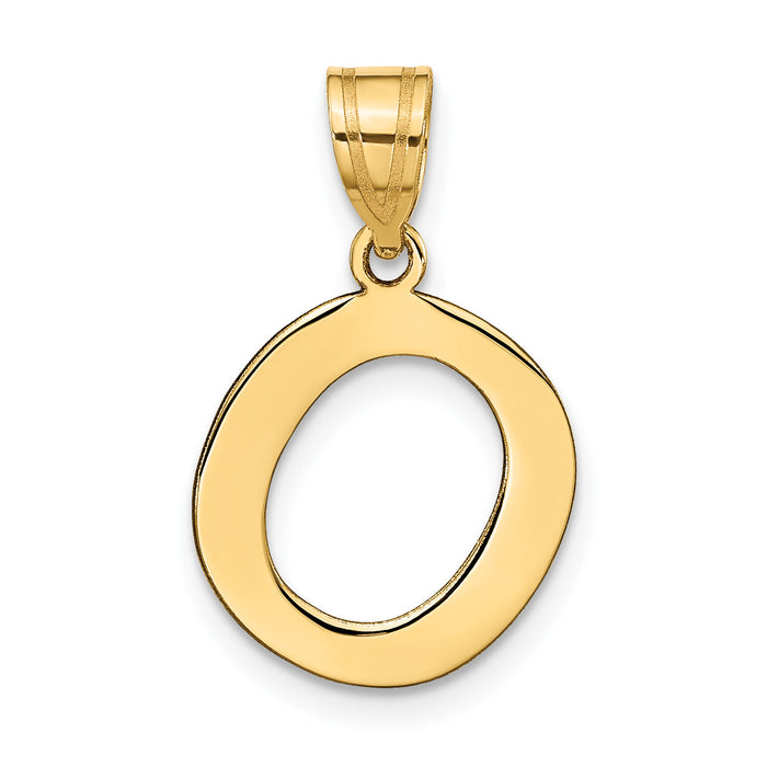 14k Polished Bubble Letter O Initial Pendant-YC1441O