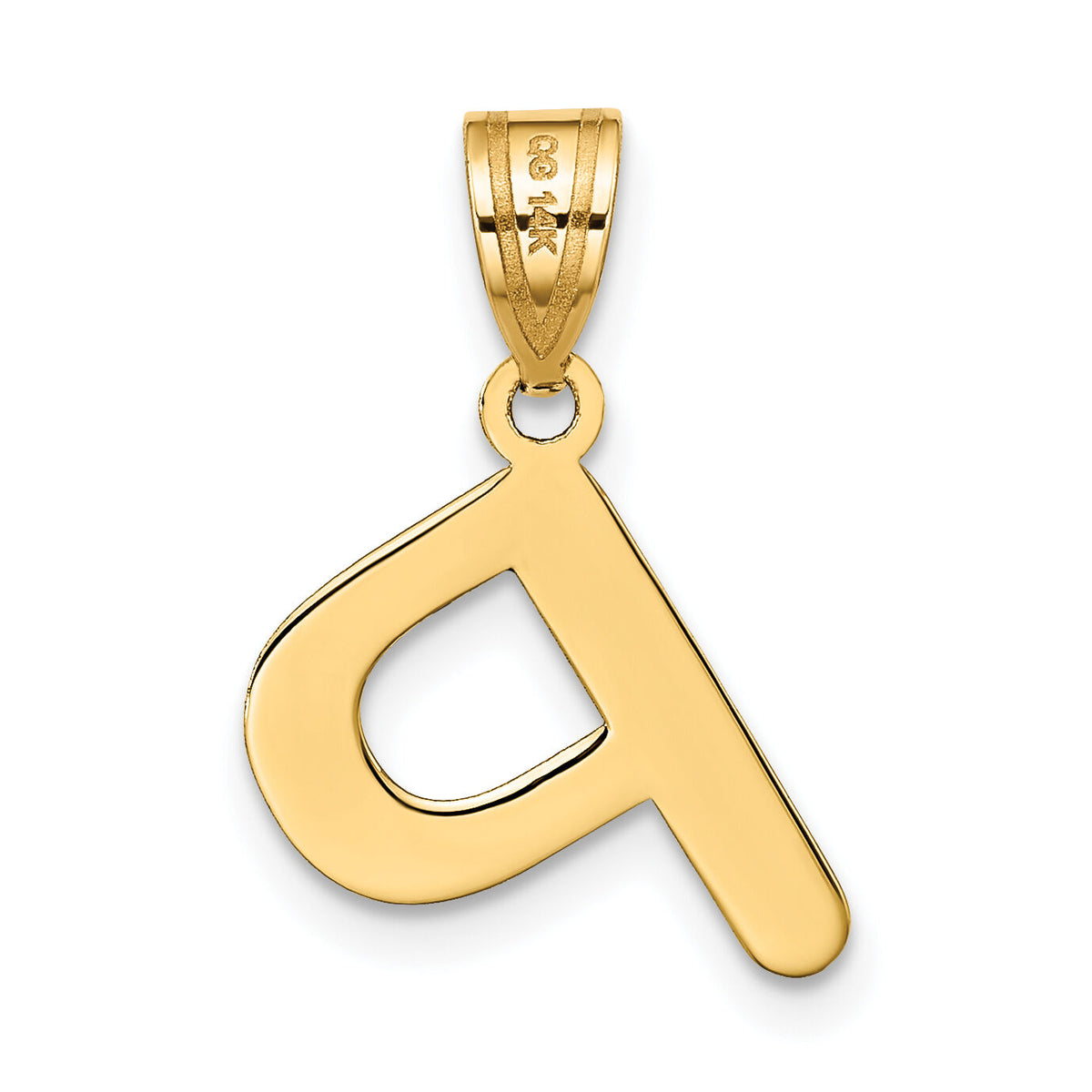 14k Polished Bubble Letter P Initial Pendant-YC1441P