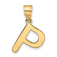 14k Polished Bubble Letter P Initial Pendant-YC1441P