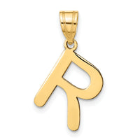 14k Polished Bubble Letter R Initial Pendant-YC1441R