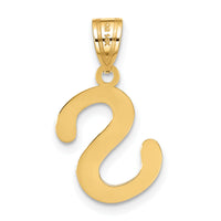 14k Polished Bubble Letter S Initial Pendant-YC1441S