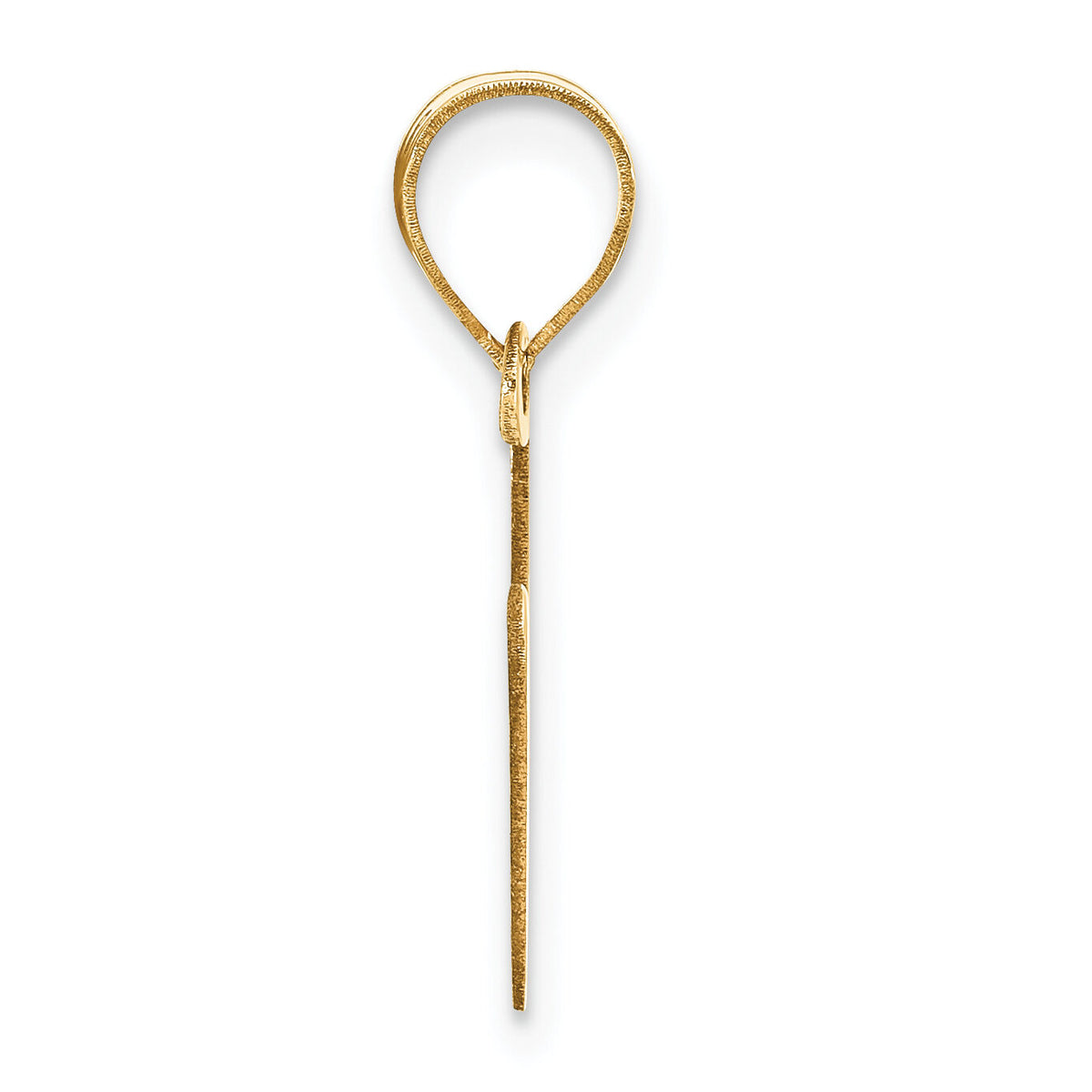 14k Polished Bubble Letter V Initial Pendant-YC1441V