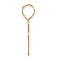 14k Polished Bubble Letter V Initial Pendant-YC1441V