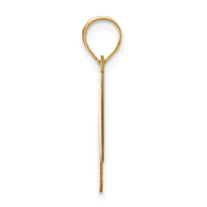 14k Polished Bubble Letter W Initial Pendant-YC1441W
