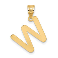 14k Polished Bubble Letter W Initial Pendant-YC1441W