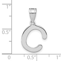 14kw Polished Bubble Letter C Initial Pendant-YC1441WC