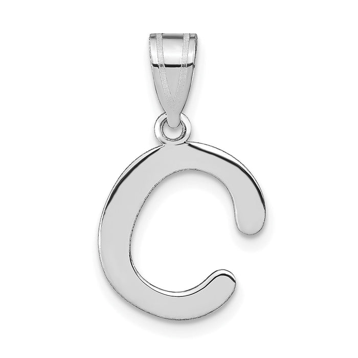 14kw Polished Bubble Letter C Initial Pendant-YC1441WC