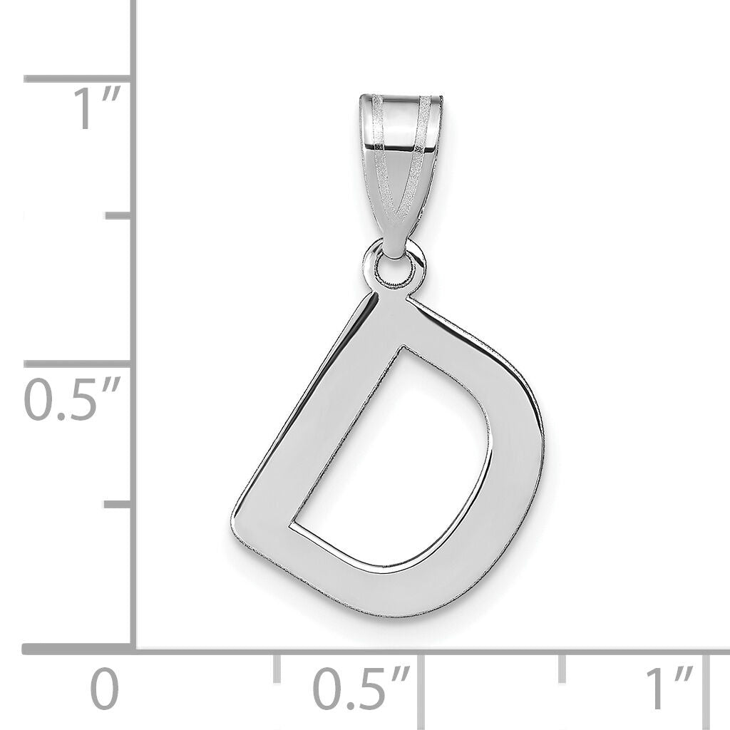 14kw Polished Bubble Letter D Initial Pendant-YC1441WD