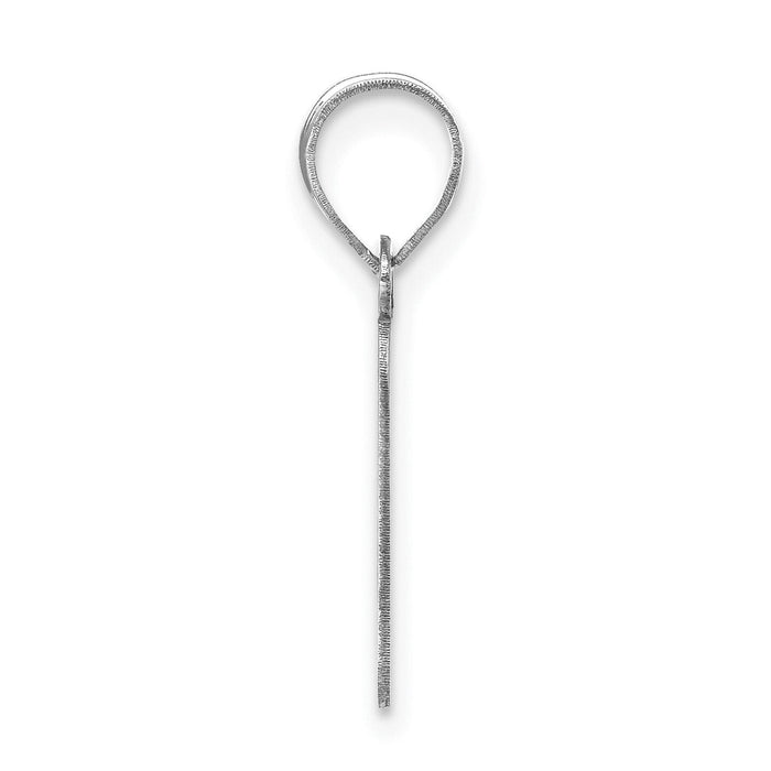 14kw Polished Bubble Letter F Initial Pendant-YC1441WF
