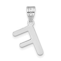 14kw Polished Bubble Letter F Initial Pendant-YC1441WF