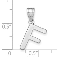 14kw Polished Bubble Letter F Initial Pendant-YC1441WF