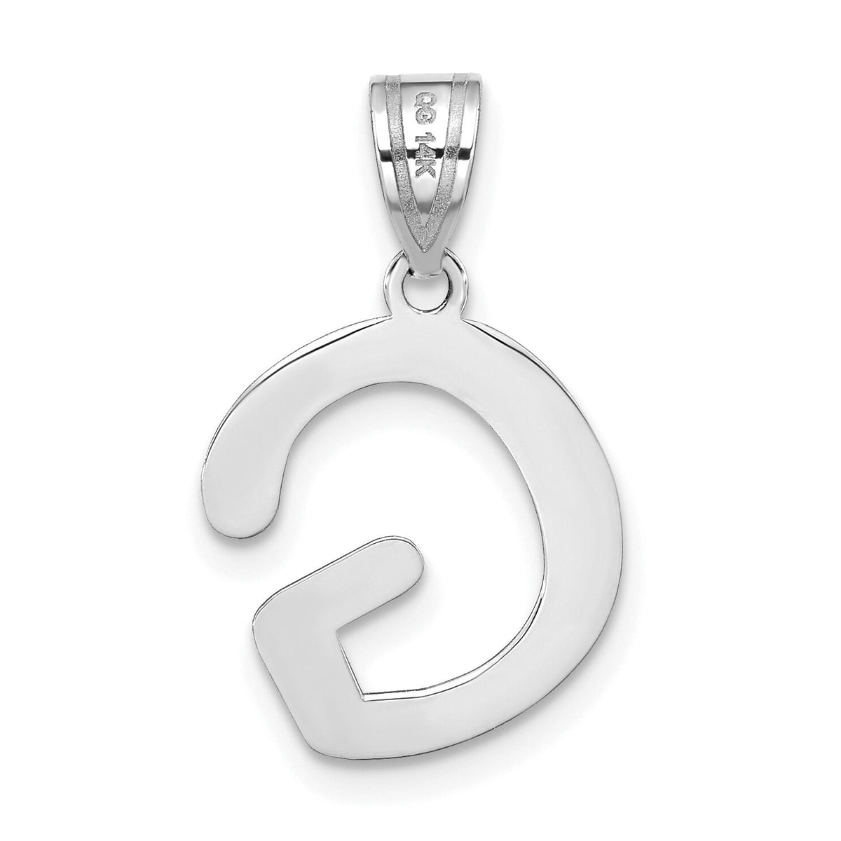 14kw Polished Bubble Letter G Initial Pendant-YC1441WG