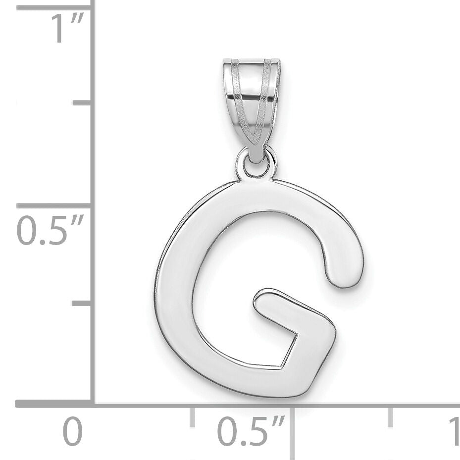 14kw Polished Bubble Letter G Initial Pendant-YC1441WG