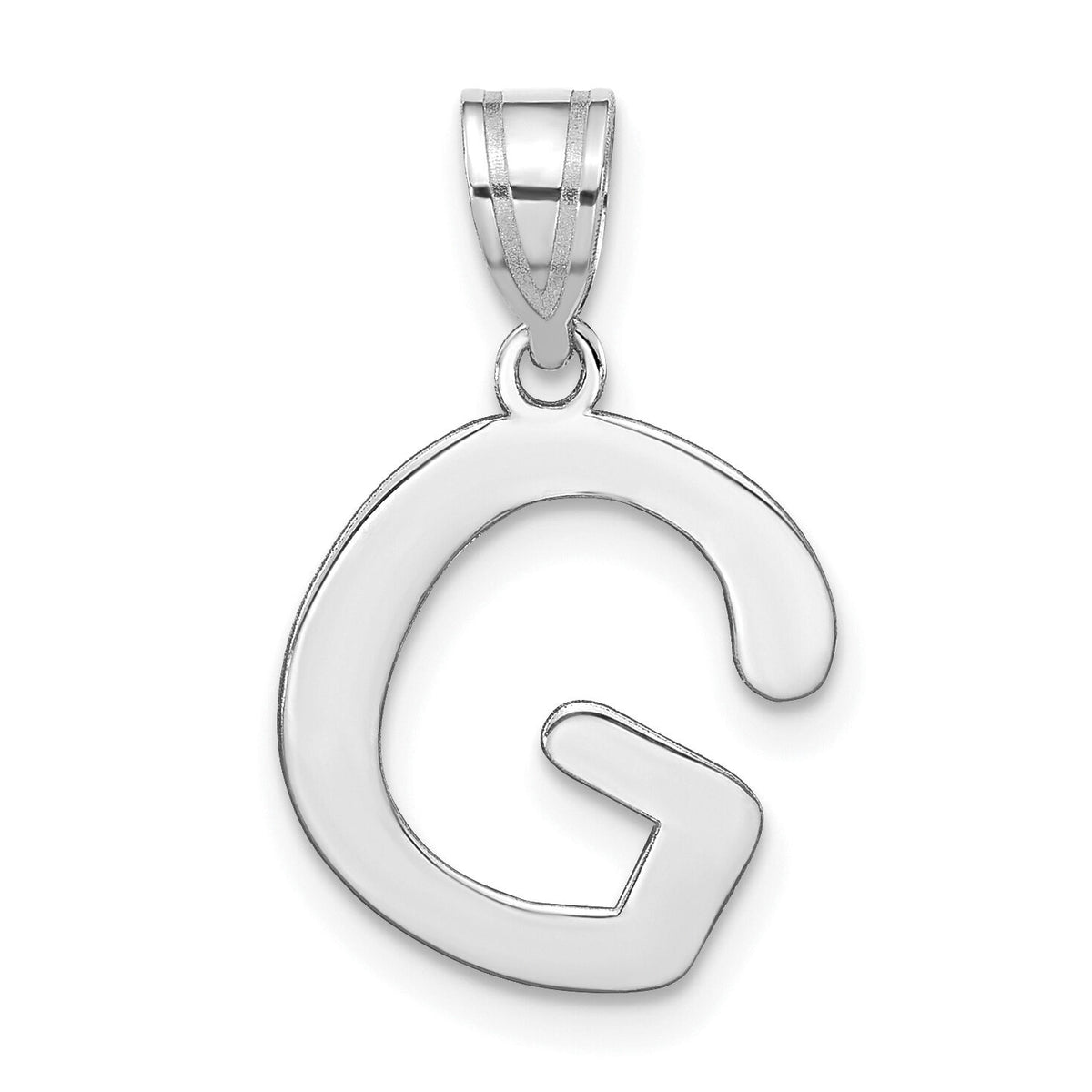 14kw Polished Bubble Letter G Initial Pendant-YC1441WG