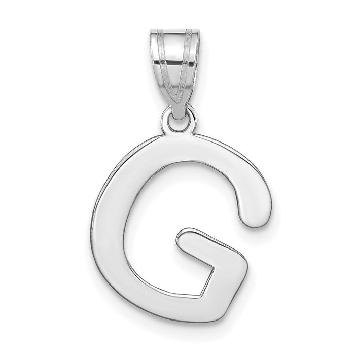 14kw Polished Bubble Letter G Initial Pendant-YC1441WG