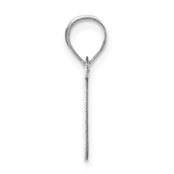14kw Polished Bubble Letter I Initial Pendant-YC1441WI
