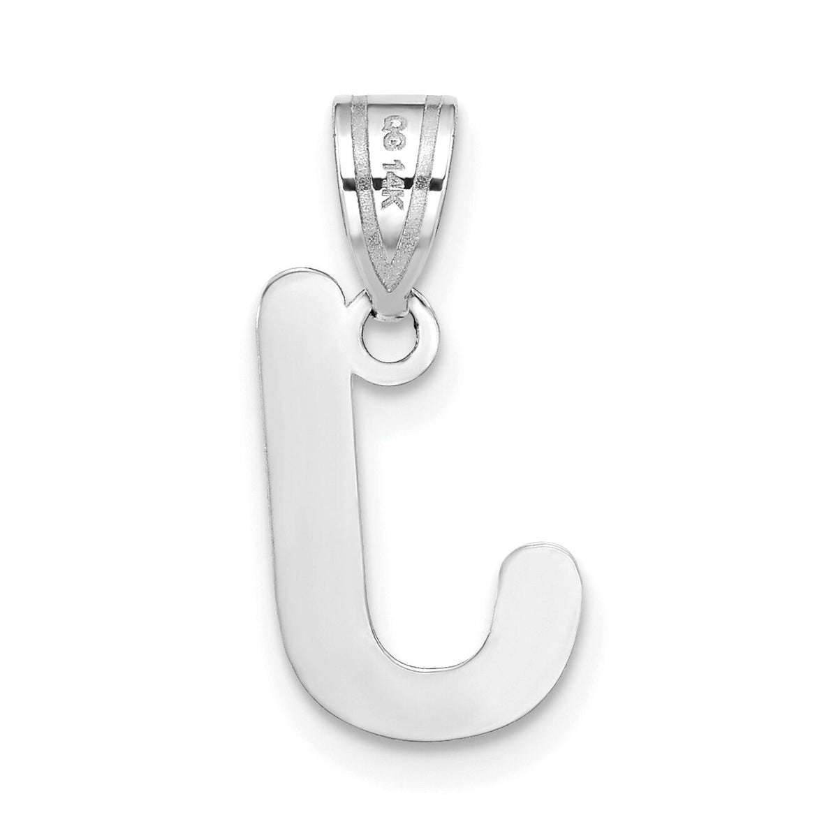 14kw Polished Bubble Letter J Initial Pendant-YC1441WJ
