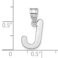 14kw Polished Bubble Letter J Initial Pendant-YC1441WJ